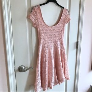Pink Lace Skater Dress